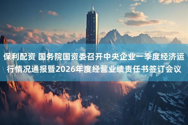保利配资 国务院国资委召开中央企业一季度经济运行情况通报暨2026年度经营业绩责任书签订会议
